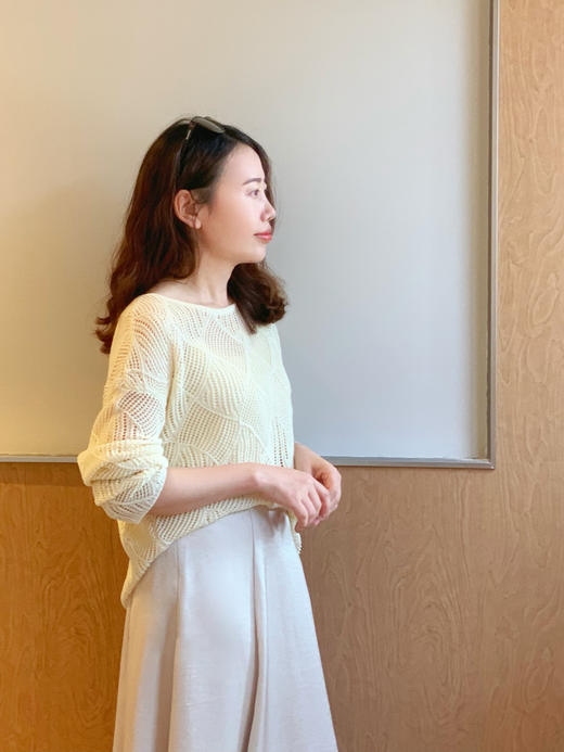 【百图lulu定制】【白月光针织衫】绝美 慵懒风 镂空宽松 长袖针织衫 商品图2