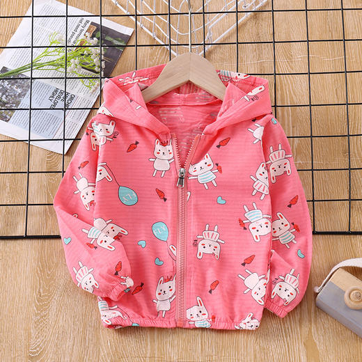 【印花连帽夹克，时尚洋气】夏款儿童外套 男女童印花连帽夹克 洋气外穿儿童开衫 印花外套上衣-QQ 商品图9