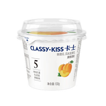 卡士（CLASSY.KISS）黄桃果粒鲜酪乳100g*6杯 低温酸奶 风味发酵乳 商品图0