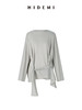HIDEMI 极简廓形设计感腰部丝巾不对称水洗纯棉衬衫上衣 商品缩略图7