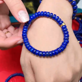 玉美人菲菲HZ#S925青金石单圈手串-车轮珠约7mm