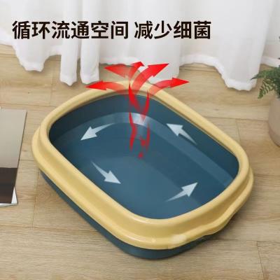 【送猫砂铲】北欧风半封闭猫砂盆优质黄绿色猫厕所防外溅/个 商品图3