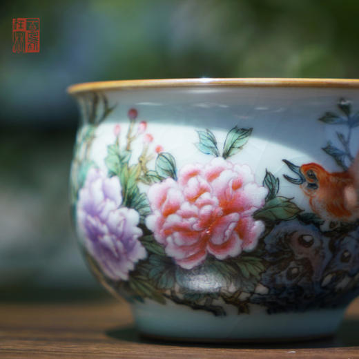 问鼎绪文汝窑玉露杯（富丽长春） 商品图2