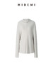 HIDEMI 经典极简立领堆堆领甄选醋酸羊毛弹力绒感针织长袖上衣 奶茶色/艺术炭灰 商品缩略图5