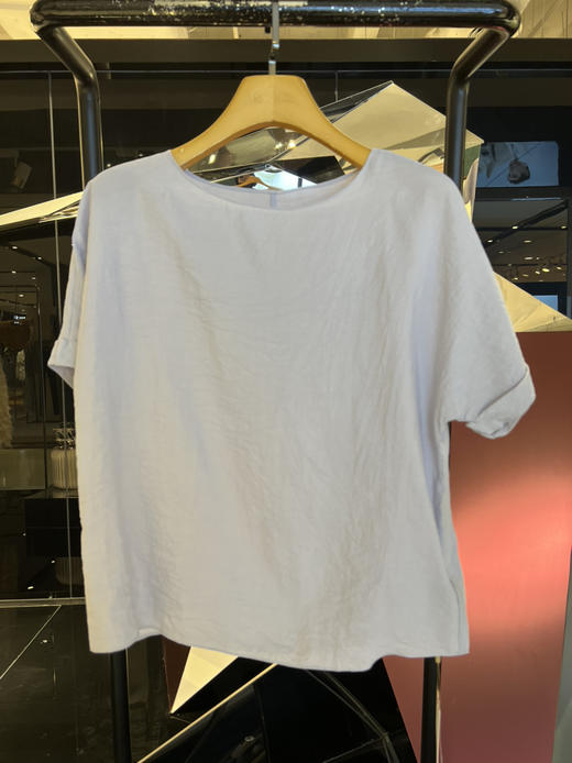 女士圆领系带中袖真丝上衣 商品图0