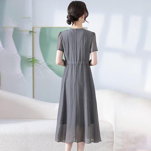 灰色连衣裙夏季中长款鱼尾裙QYM-KED-H1953-Y 商品图2