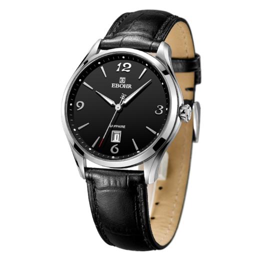 依波表EBOHR 专柜同款 魅力时尚牛皮表带进口石英机芯男士腕表1076 商品图4