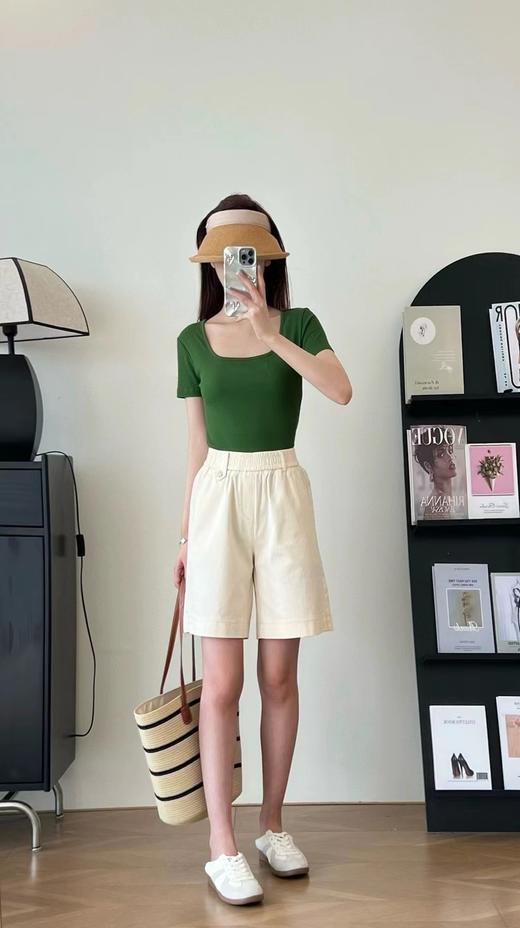 中秋大力度清仓~（不支持退）微脏【短裤】6612 纯色高级感小开叉五分显瘦五分短裤-喜出 商品图2