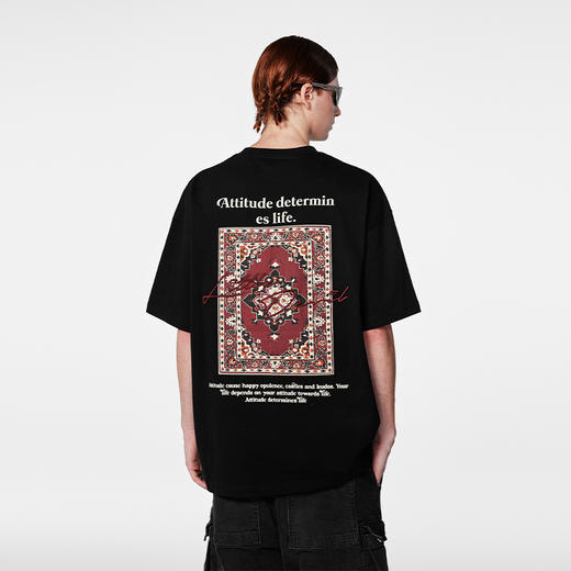 【Achock官方店】潮牌异域民族风花纹印花短袖新款复古高克重T恤 商品图2