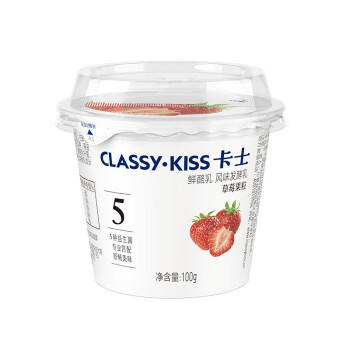 卡士（CLASSY.KISS）草莓果粒鲜酪乳100g*6杯 低温酸奶 风味发酵乳 商品图3