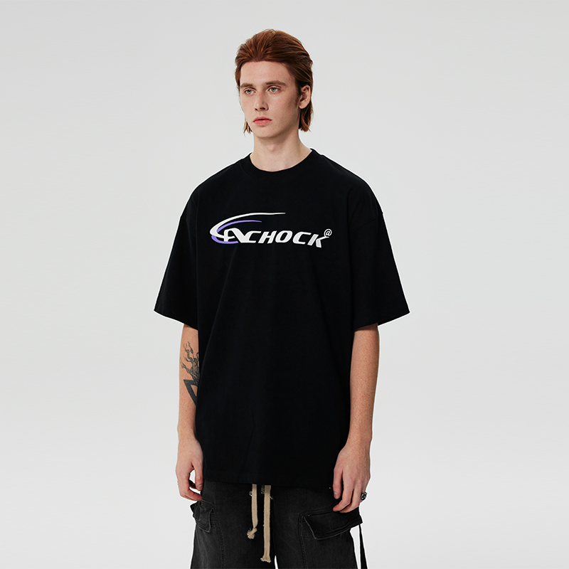 【Achock官方店】潮牌基础款logo印花半袖T恤美式简约圆领短袖男