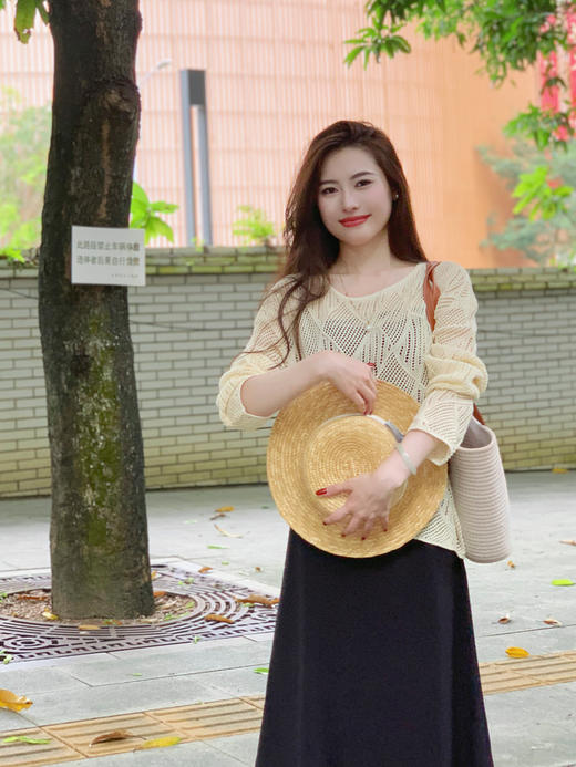 【百图lulu定制】【白月光针织衫】绝美 慵懒风 镂空宽松 长袖针织衫 商品图6