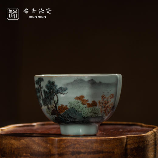 问鼎鼎青系列直口八方杯（山水）（缺货） 商品图0