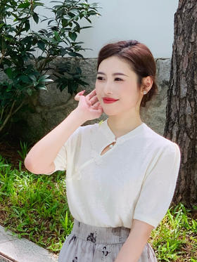 【百图lulu定制】【松露针织衫】【现货】新中式  斜扣  旗袍扣 小立领 针织衫