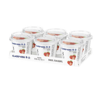 卡士（CLASSY.KISS）草莓果粒鲜酪乳100g*6杯 低温酸奶 风味发酵乳 商品图0
