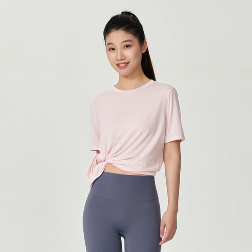 【运动罩衫】爱帝女士健身运动速干T恤宽松两穿瑜伽半袖上衣 商品图2