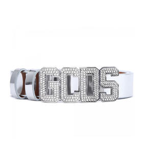 GCDS 女士金属字母徽标带扣腰带 银色 A1OU5700AA001