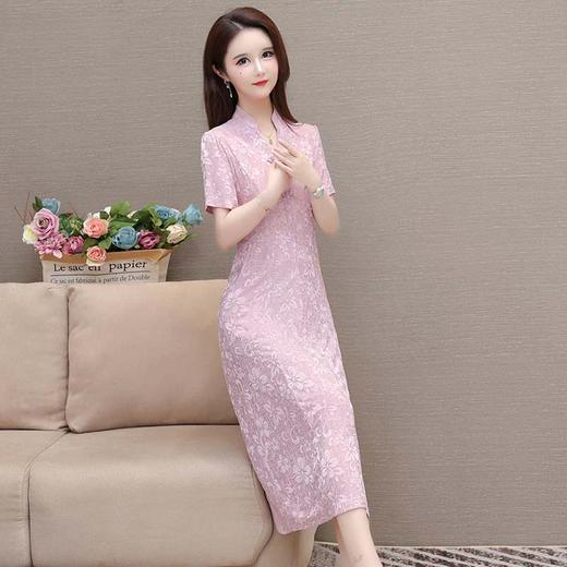 夏季季中长款复古盘扣中式国风裙QYM-LRX-131337 -Y 商品图1
