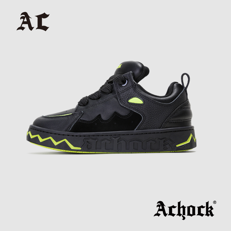 【Achock官方店】“变异小恶魔”国潮泡芙鞋黑尾翼运动情侣滑板鞋