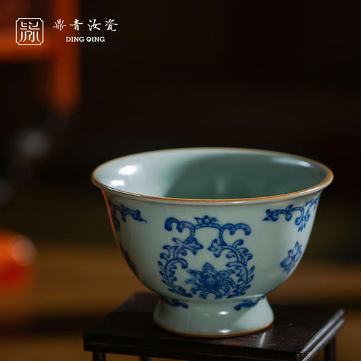 问鼎鼎青青花湛露杯(萝图）（缺货） 商品图1