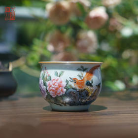 问鼎绪文汝窑玉露杯（富丽长春）