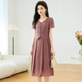 无袖小香风短款中式外套裙子套装QYM-TB-FD1747-Y