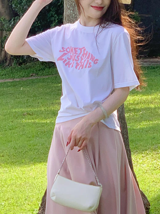 【百图lulu定制】【粉红佳人T】全棉 衣摆斜扣 0压力T恤 商品图5