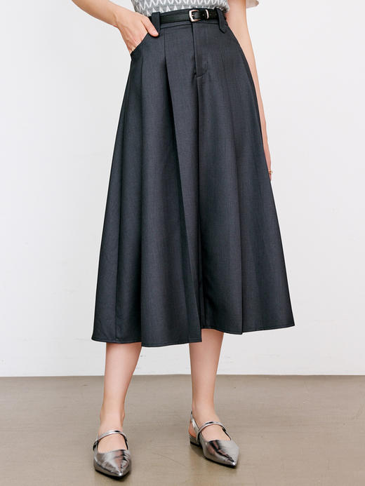 【百图lulu定制】【恋人半裙】【送皮带】【现货】高级感 带扣袢 西装料 通勤百褶裙 商品图0