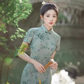 改良旗袍新中式文艺修身中国风素雅日常XL232