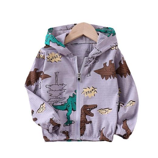 【印花连帽夹克，时尚洋气】夏款儿童外套 男女童印花连帽夹克 洋气外穿儿童开衫 印花外套上衣-QQ 商品图4