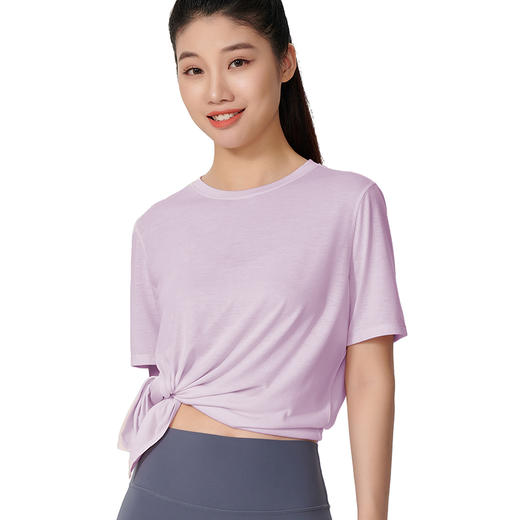 【运动罩衫】爱帝女士健身运动速干T恤宽松两穿瑜伽半袖上衣 商品图5