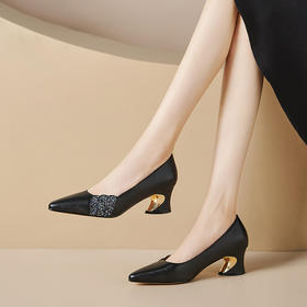 【预售5天】优雅韩版亮片时尚，百搭出行高跟单鞋SY&F27D115