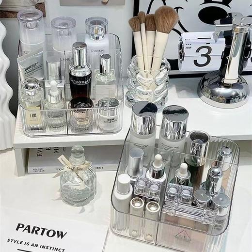 桌面化妆品收纳盒透明塑料盒子分格口红盒宿舍化妆刷桶笔筒亚克力 商品图5