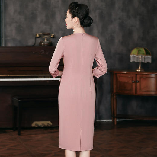 DY Q6626礼服裙中长款高端阔太太洋气显瘦连衣裙 商品图3
