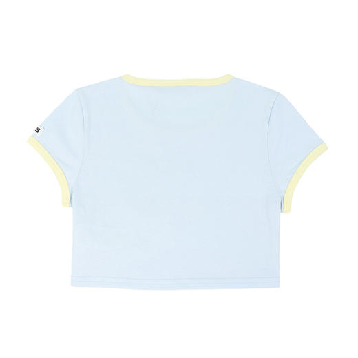 GCDS 女士字母徽标印花棉质圆领短袖T恤 浅蓝色 A1CW2308JA309 商品图1