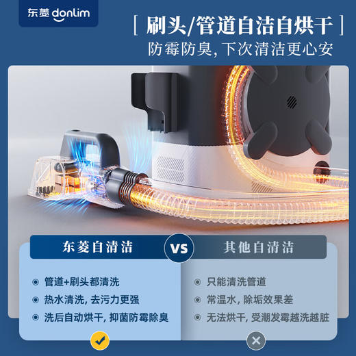 【小家电】东菱Donlim速干布艺清洗机二代 多功能清洁机 蒸汽清洁机地毯清洗机烘干机窗帘汽车清洁神器机DL-6930 HF 商品图6