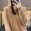 连帽针织开衫女春秋宽松休闲毛衣纯色羊毛衫SZ2715 商品缩略图4