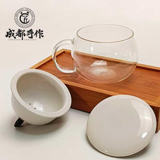 【彭州白瓷￭洗脑壳飘逸杯】成都手作泡饮一体茶杯 家用高档送礼熊猫耳泡茶碗【非物质文化遗产】【大师匠作】 商品图3