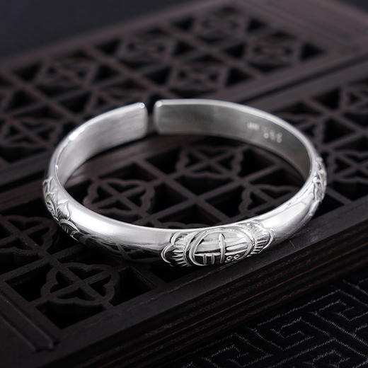 【莲语禅心】子佩集S999银手工手镯原创设计【55041103】2407 商品图3