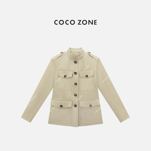 COCO ZONE 莱赛尔棉混纺设计感长袖外套翻领上衣CC1C1699 商品图8