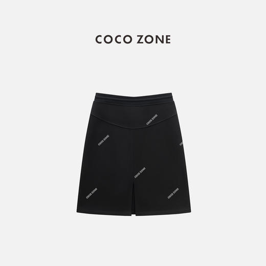 COCO ZONE 100棉松紧腰系带短裙显瘦A字裙CC2C1431 商品图1