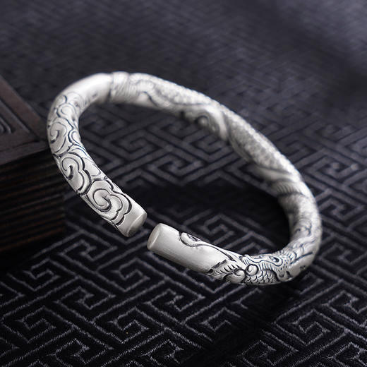 【龙临福至】子佩集S999银手工手镯原创设计【55053211】2407 商品图3