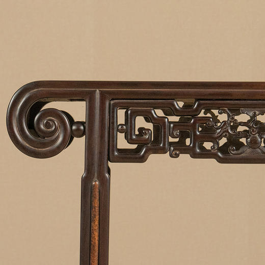 清 红木透雕龙纹书卷式平头案 商品图1