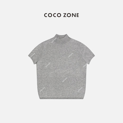 COCO ZONE半高领短袖打底针织衫百搭套头休闲毛衣24C10070 商品图2