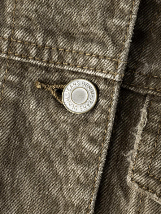 COCO ZONE 100棉复古翻领牛仔外套气质长袖上衣CC1C1542 商品图6