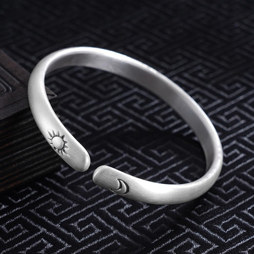 【星月相伴】【日升月恒】子佩集S999银手工手镯原创设计【55031225】2407 商品图3