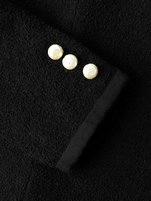 COCO ZONE 秋季圆领百搭长袖外套纯色单排扣上衣CC1C1655 商品图7