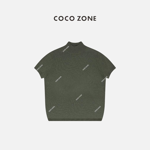 COCO ZONE半高领短袖打底针织衫百搭套头休闲毛衣24C10070 商品图1