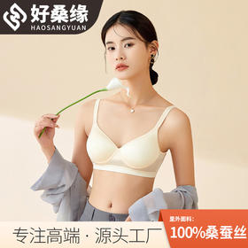 HSY桑蚕丝42针织真丝后搭扣文胸罩舒适夏季运动透气内衣1174