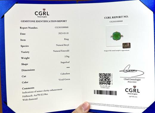 3.98ct 祖母绿戒指 商品图6